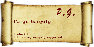 Panyi Gergely névjegykártya